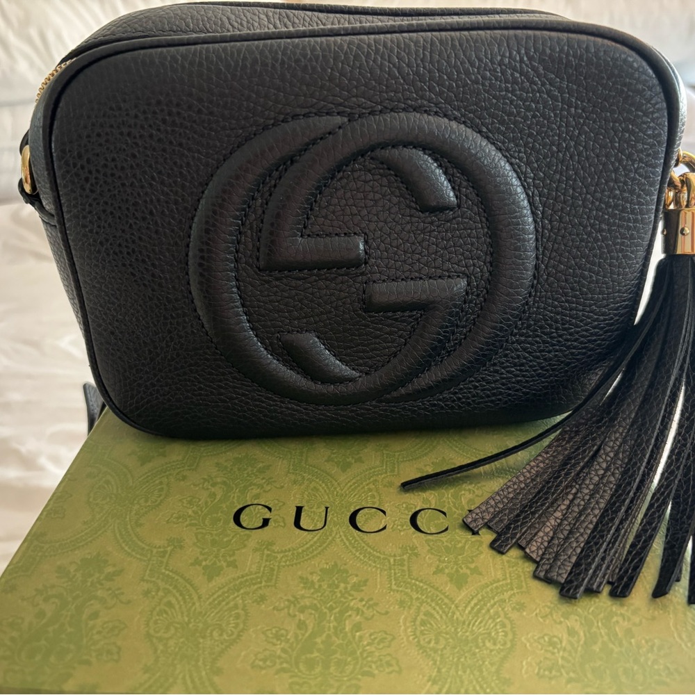 Gucci Black Pebbled Leather Crossbody Bag